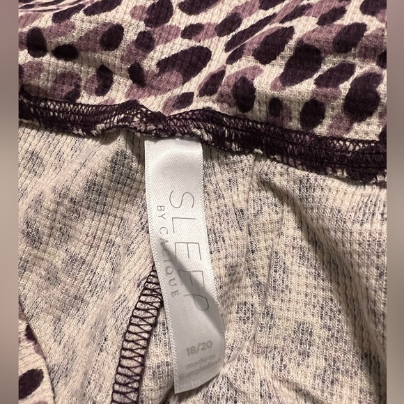 NWT Sleep by Cacique Lane Bryant Thermal Pajama Set - Modern Animal Print - Picture 9 of 10